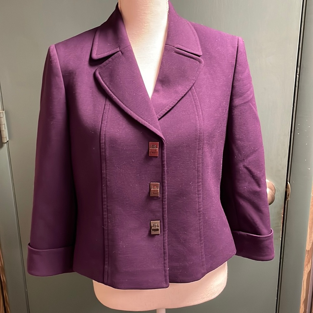 Gorgeous eggplant color Tahari jacket
